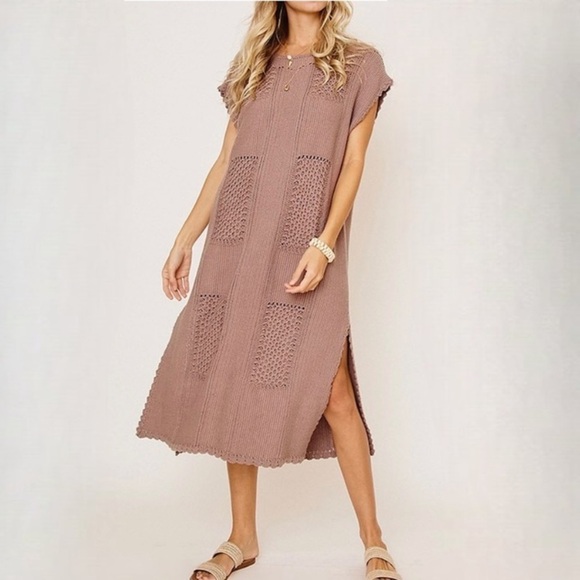 Women Related Crocheted Patch Sleeveless Dress - Picture 2 of 6